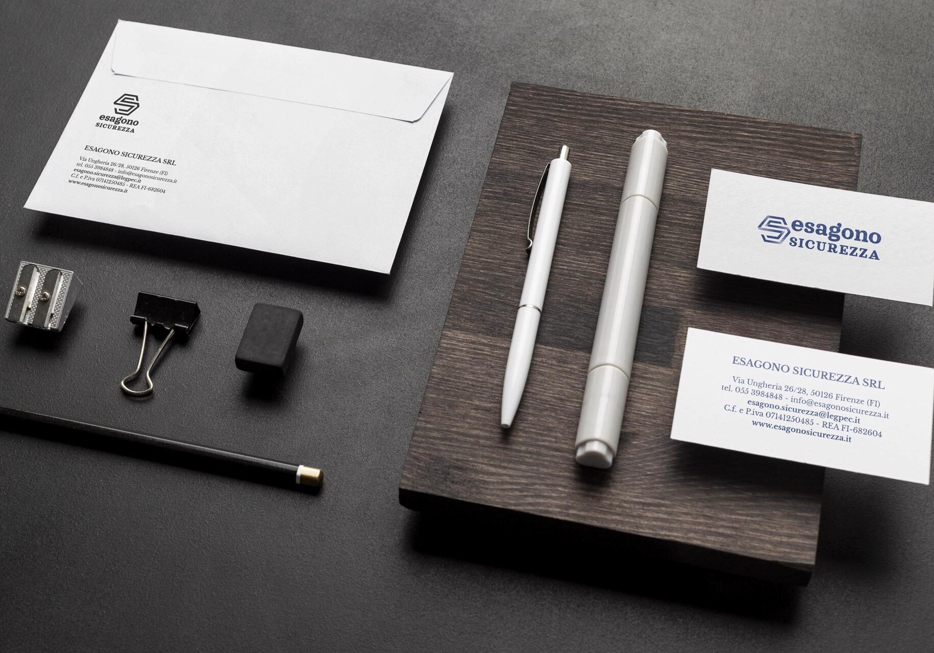 Progettazione logo e brand identity studio - Esagono Sicurezza - Talia Visual grafica foto e video Firenze Toscana